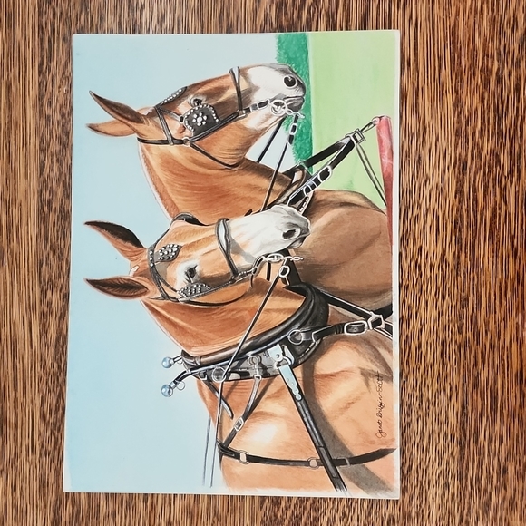 "Mule Team" Original Watercolour By Janet Griffin-Scott - Picture 1 of 1
